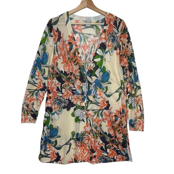 Chico's Sweaters - Chico’s The Everyday Cardigan Sweater Floral Print Sz 1 = M Long Sleeves Arsty